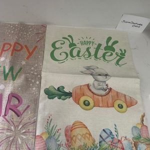 New 2 Garden Flags,Easter Garden Yard Flag Double Sided,Happy New Yr garden flag